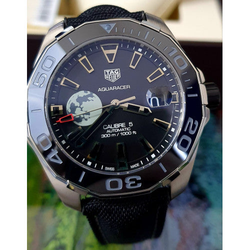 Tag Heuer Aquaracer Moon Black Dial Watch for Men - WAY201J.FC6370