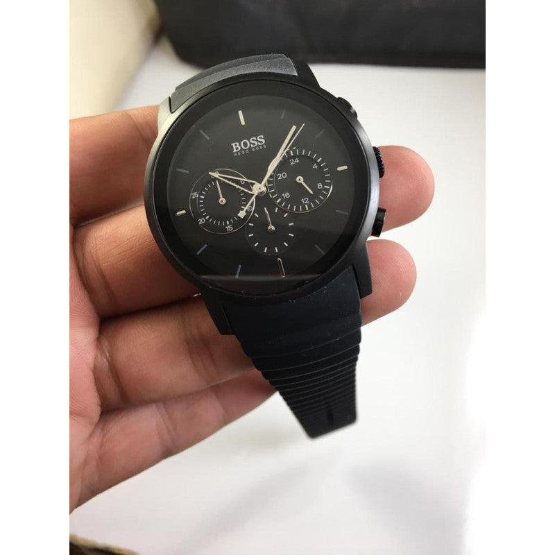  Shop Authentic Hugo Boss Modern Black Dial Black Rubber Strap Watch for Men - 1512639 - Luxxuri