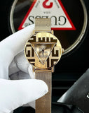  Shop Authentic Guess Iconic Quartz Gold Dial Gold Mesh Bracelet Watch For Women - GW0527L2 - Luxxuri