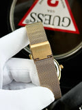  Shop Authentic Guess Iconic Quartz Gold Dial Gold Mesh Bracelet Watch For Women - GW0527L2 - Luxxuri
