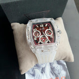  Shop Authentic Guess Phoenix Quartz Burgundy Dial Transparent Silicone Strap Watch For Men - GW0499G9 - Luxxuri