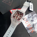  Shop Authentic Guess Phoenix Quartz Burgundy Dial Transparent Silicone Strap Watch For Men - GW0499G9 - Luxxuri