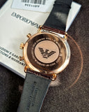  Shop Authentic Emporio Armani Mia Three Hand Crystals Silver Dial Black Leather Strap Watch For Women - AR11631 - Luxxuri