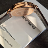  Shop Authentic Emporio Armani Mia Three Hand Crystals Silver Dial Black Leather Strap Watch For Women - AR11631 - Luxxuri