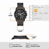  Shop Authentic Armani Exchange Banks Chronograph Black Dial Black Steel Strap Watch For Men - AX1722 - Luxxuri
