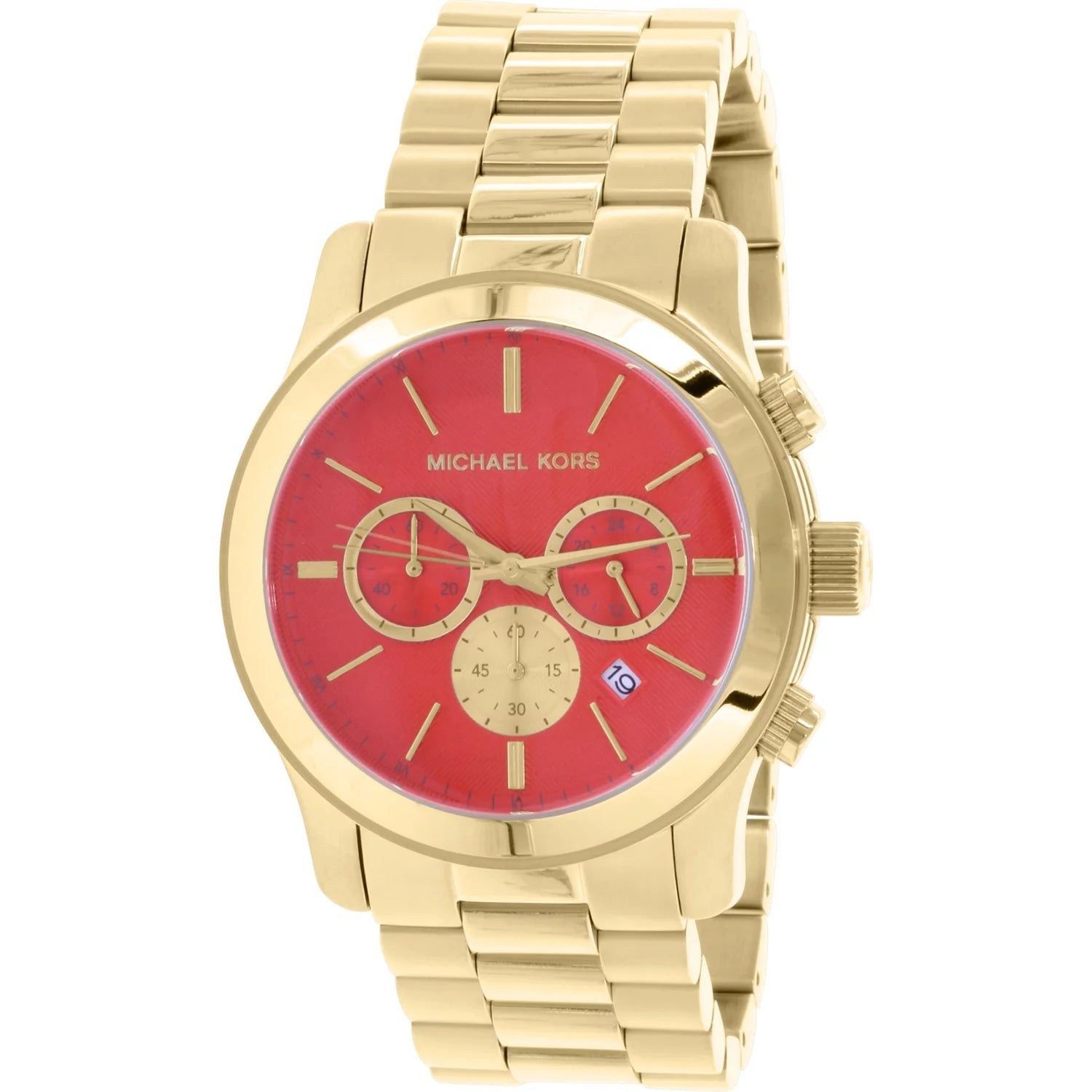  Shop Authentic Michael Kors Runway Quartz Orange Dial Gold Steel Strap Watch For Women - MK5930 - Luxxuri