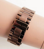  Shop Authentic Michael Kors Runway Quartz Brown Dial Brown Steel Strap Watch For Women - MK3418 - Luxxuri