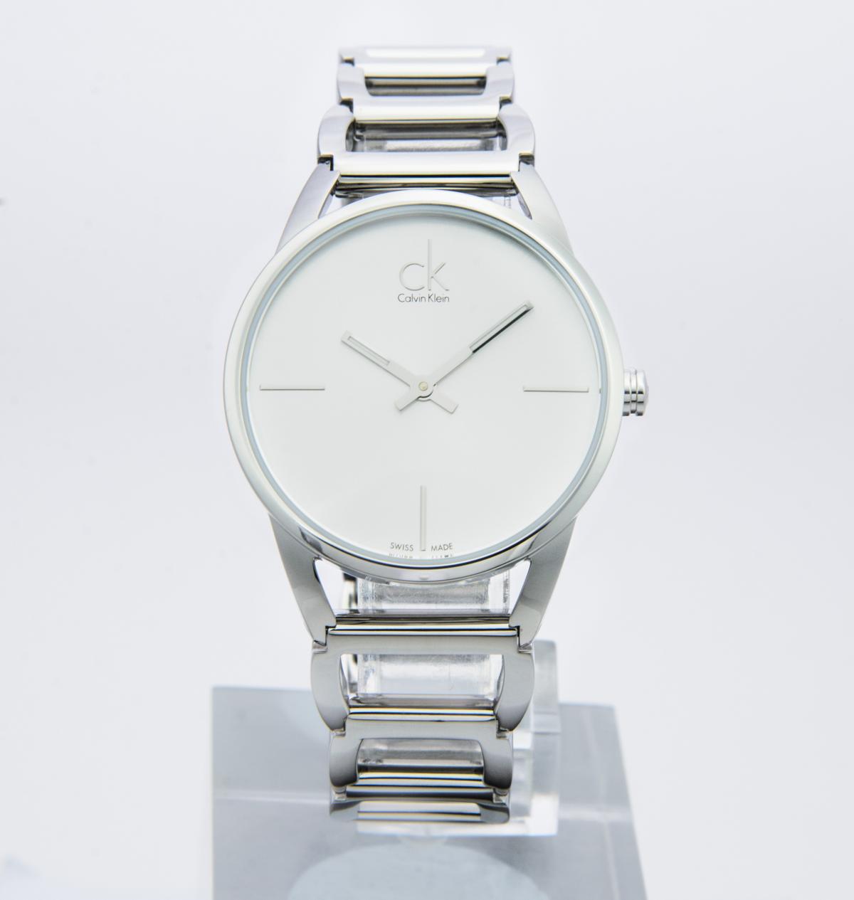  Shop Authentic Calvin Klein Stately White Dial Silver Steel Strap Watch for Women - K3G23126 - Luxxuri