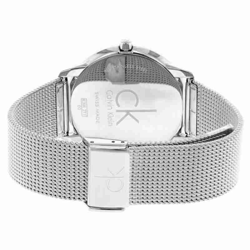  Shop Authentic Calvin Klein Minimal Blue Dial Silver Mesh Bracelet Watch for Men - K3M2112N - Luxxuri