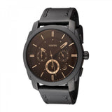  Shop Authentic Fossil Machine Chronograph Black Dial Black Leather Strap Watch for Men - FS5586 - Luxxuri