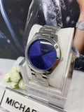  Shop Authentic Michael Kors Slim Runway Quartz Blue Dial Silver Steel Strap Watch For Women - MK3379 - Luxxuri