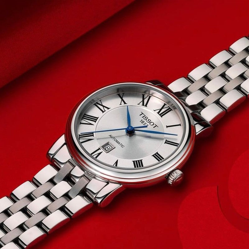  Shop Authentic Tissot T Classic Carson Premium Automatic Lady Silver Dial Silver Steel Strap Watch for Women - T122.207.11.033.00 - Luxxuri