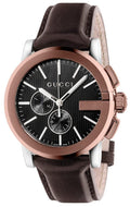  Shop Authentic Gucci G Chrono Black Dial Brown Leather Strap Watch For Men - YA101202 - Luxxuri