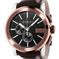  Shop Authentic Gucci G Chrono Black Dial Brown Leather Strap Watch For Men - YA101202 - Luxxuri