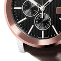  Shop Authentic Gucci G Chrono Black Dial Brown Leather Strap Watch For Men - YA101202 - Luxxuri