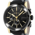  Shop Authentic Gucci G Chrono Black Dial Black Leather Strap Watch For Men - YA101203 - Luxxuri