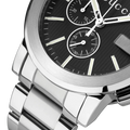  Shop Authentic Gucci G Chrono Black Dial Silver Steel Strap Watch For Men - YA101204 - Luxxuri