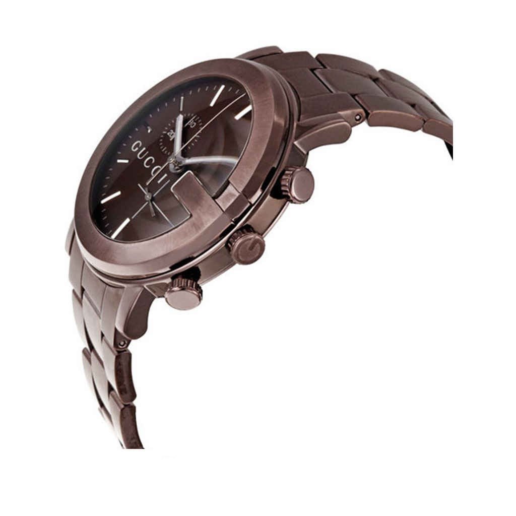  Shop Authentic Gucci G Chrono Brown Dial Brown Steel Strap Watch For Men - YA101341 - Luxxuri