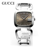  Shop Authentic Gucci G Brown Square Brown Dial Silver Steel Strap Watch For Women - YA125402 - Luxxuri
