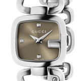  Shop Authentic Gucci G Gucci Brown Dial Silver Steel Strap Watch For Women - YA125503 - Luxxuri
