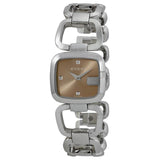  Shop Authentic Gucci G Gucci Brown Dial Silver Steel Strap Watch For Women - YA125503 - Luxxuri