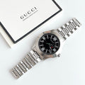  Shop Authentic Gucci G Timeless Black Dial Silver Steel Strap Watch For Men - YA126201 - Luxxuri