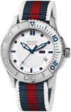  Shop Authentic Gucci G Timeless Quartz White Dial Two Tone Nylon Strap Watch for Men - YA126239 - Luxxuri