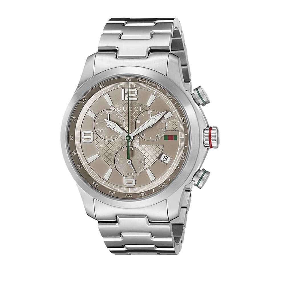  Shop Authentic Gucci G Timeless Brown Dial Silver Steel Strap Watch For Men - YA126248 - Luxxuri