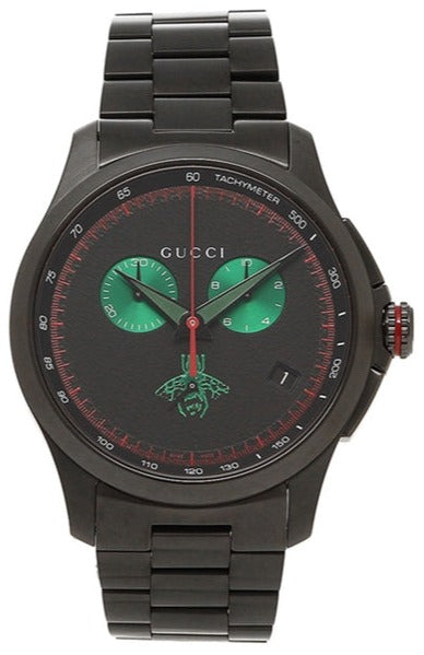  Shop Authentic Gucci G Timeless Quartz Black Dial Black Steel Strap Watch for Men - YA126270 - Luxxuri