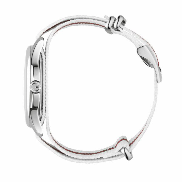  Shop Authentic Gucci G Timeless Quartz White DIal White NATO Strap Watch For Men - YA126322 - Luxxuri