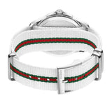  Shop Authentic Gucci G Timeless Quartz White DIal White NATO Strap Watch For Men - YA126322 - Luxxuri