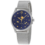  Shop Authentic Gucci G-Timeless Motifs Moon Phase Blue Dial Silver Mesh Bracelet Watch For Men - YA126328 - Luxxuri
