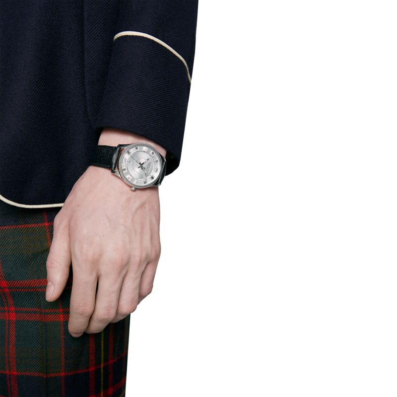  Shop Authentic Gucci G Timeless Eryx Silver Dial Black Leather Strap Watch For Men - YA126338 - Luxxuri