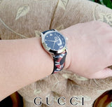  Shop Authentic Gucci Le Marche Des Merveilles Black Dial Black Leather Strap Unisex Watch - YA1264007 - Luxxuri