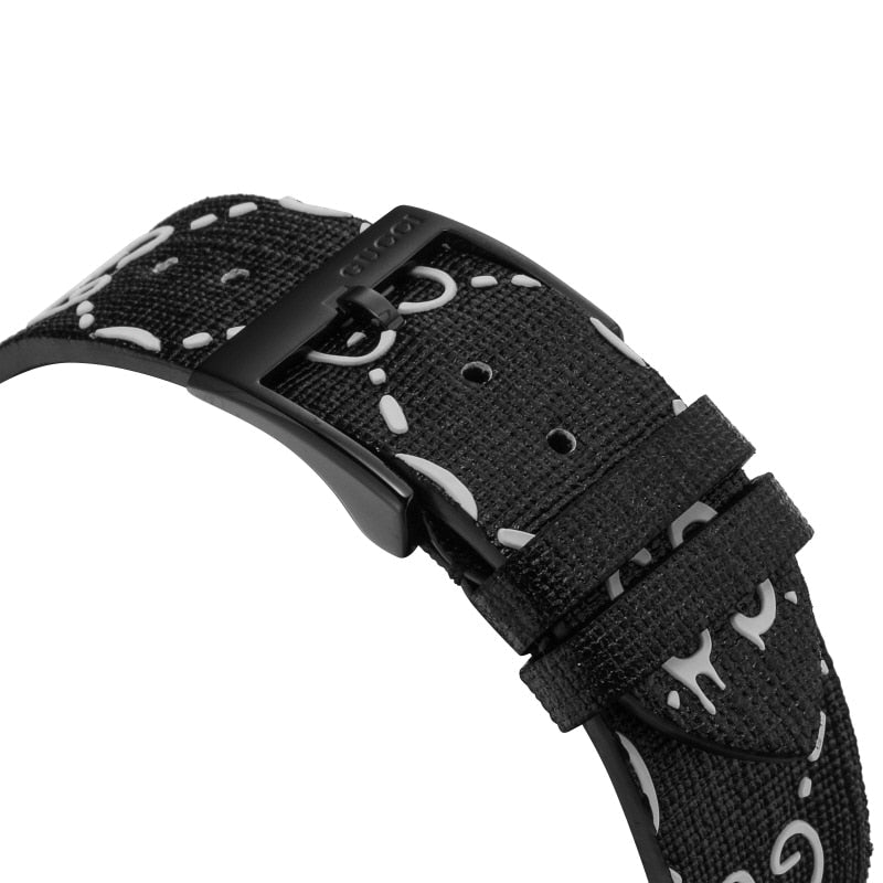  Shop Authentic Gucci G Timeless Ghost Black Dial Black Leather Strap Watch For Men - YA1264018 - Luxxuri