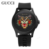  Shop Authentic Gucci G Timeless Cat Motif Black Dial Black Leather Strap Unisex Watch - YA1264021 - Luxxuri