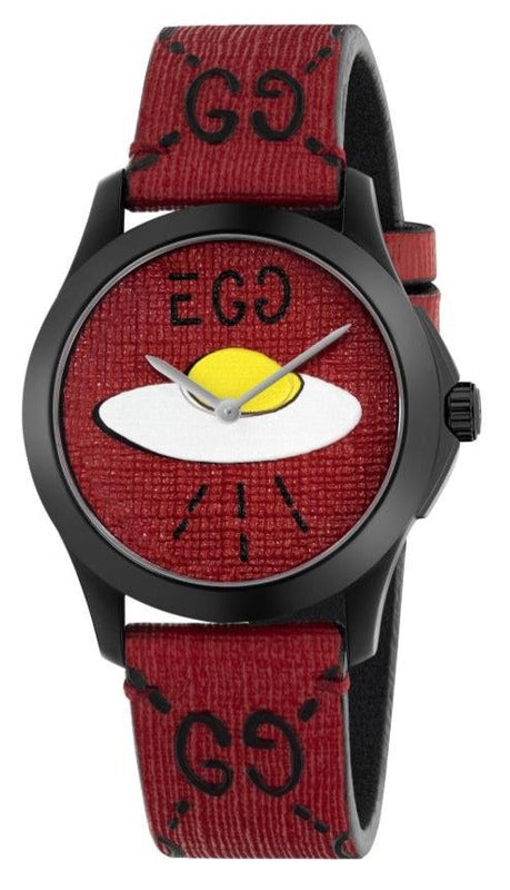  Shop Authentic Gucci G Timeless Ghost Red Dial Red Leather Strap Watch For Men - YA1264023 - Luxxuri