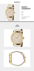  Shop Authentic Gucci G Timeless Quartz White Dial White Leather Strap Watch For Women - YA1264033A - Luxxuri