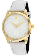  Shop Authentic Gucci G Timeless Quartz White Dial White Leather Strap Watch For Women - YA1264033A - Luxxuri