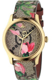  Shop Authentic Gucci G Timeless Floral Brown Dial Brown Leather Strap Watch For Women - YA1264038 - Luxxuri