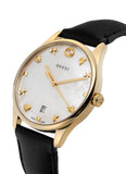  Shop Authentic Gucci G-Timeless Mother of Pearl Dial Black Leather Strap Watch For Women - YA1264044 - Luxxuri