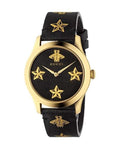 Shop Authentic Gucci G Timeless Bee Motif Black Dial Black Leather Strap Watch For Women - YA1264055 - Luxxuri