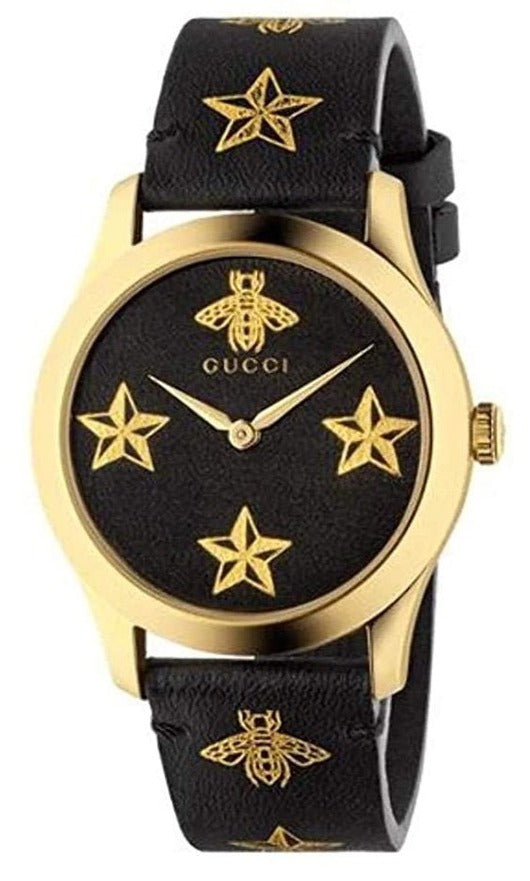  Shop Authentic Gucci G-Timeless Black Dial Black Leather Strap Watch For Women - YA1264055 - Luxxuri