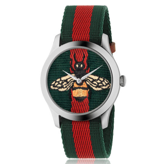  Shop Authentic Gucci Le Marche des Merveilles Red & Green Dial Red & Green Nylon Strap Unisex Watch - YA1264060 - Luxxuri