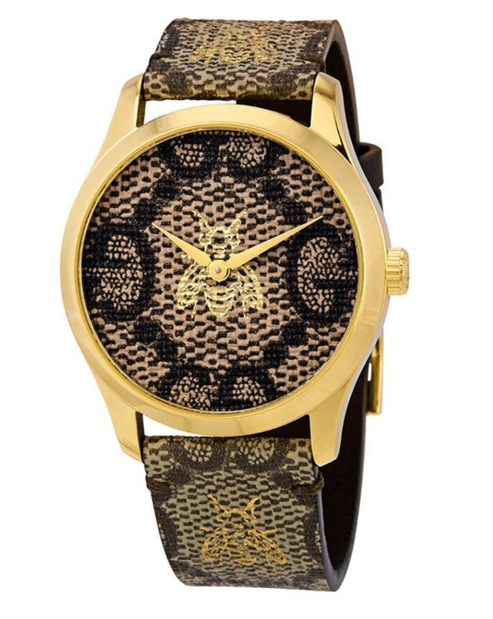 Shop Authentic Gucci G Timeless Brown Dial Brown Leather Strap Watch For Men - YA1264068 - Luxxuri