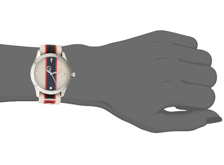  Shop Authentic Gucci G Timeless Quartz White Dial Two Tone NATO Strap Watch For Men - YA1264071 - Luxxuri