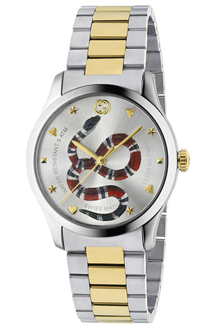  Shop Authentic Gucci G Timeless Quartz Stainless Steel Silver Dial 27mm Watch For Women - YA126591 - Luxxuri