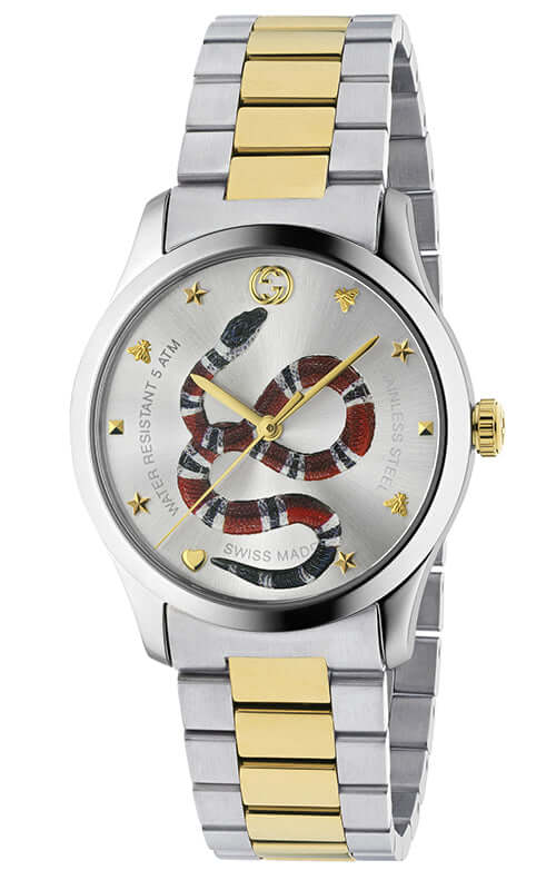  Shop Authentic Gucci G Timeless Quartz Stainless Steel Silver Dial 27mm Watch For Women - YA126591 - Luxxuri