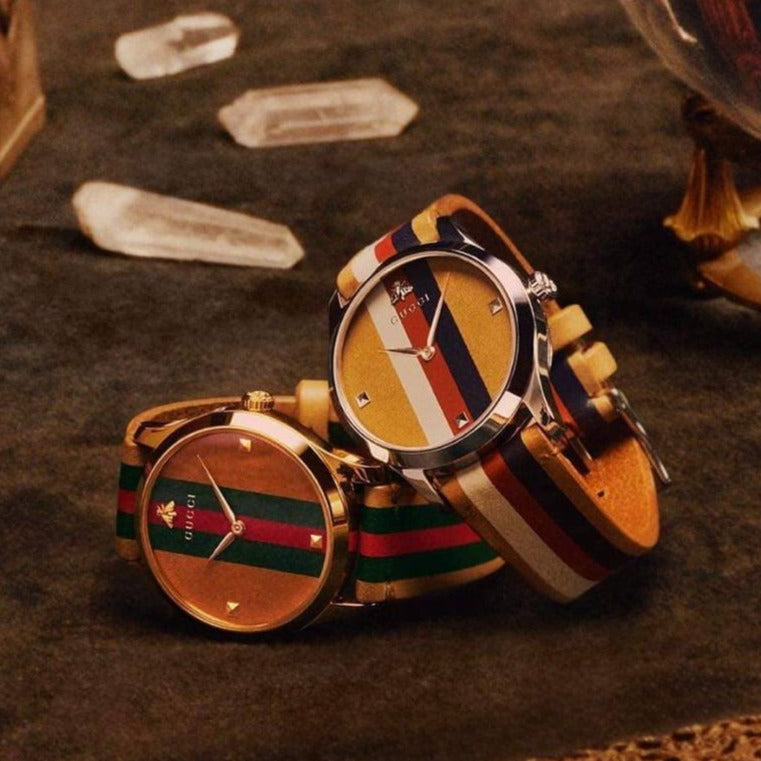  Shop Authentic Gucci G Timeless Quartz Brown Dial Brown Leather Strap Unisex Watch - YA1264077 - Luxxuri