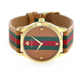  Shop Authentic Gucci G Timeless Quartz Brown Dial Brown Leather Strap Unisex Watch - YA1264077 - Luxxuri